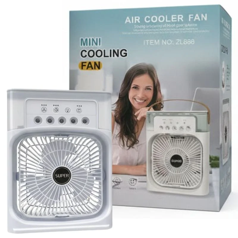 10-Inch Portable Air Conditioner Fan with Mist & LED Light USB | Gadget Tray