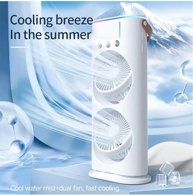 product-image-10 Mini Double Head Mist Fan with LED & Humidifier USB Cooler | Gadget Tray - Image 9