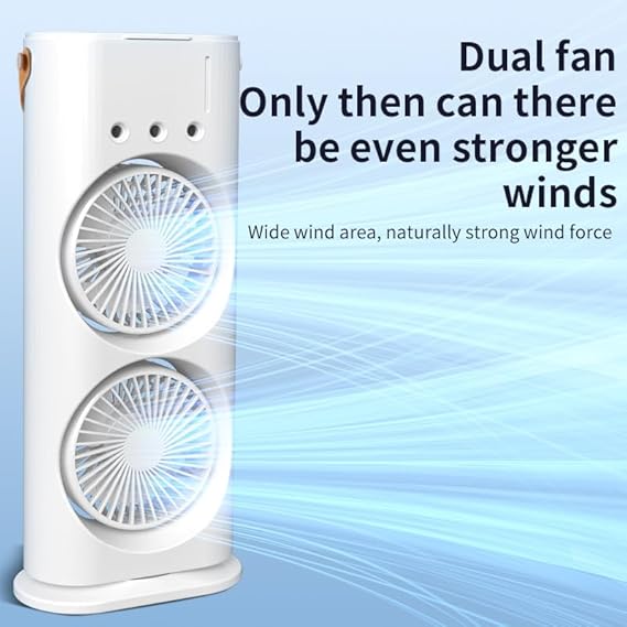 product-image-3 (2) Mini Double Head Mist Fan with LED & Humidifier USB Cooler | Gadget Tray - Image 10