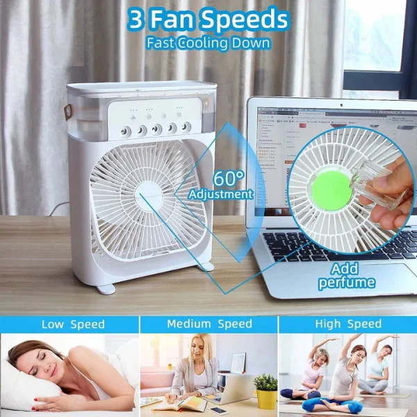 product-image-5 10-Inch Portable Air Conditioner Fan with Mist & LED Light USB | Gadget Tray - Image 9