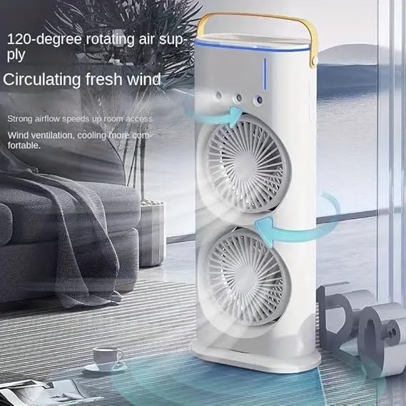 product-image-5 (2) Mini Double Head Mist Fan with LED & Humidifier USB Cooler | Gadget Tray - Image 6