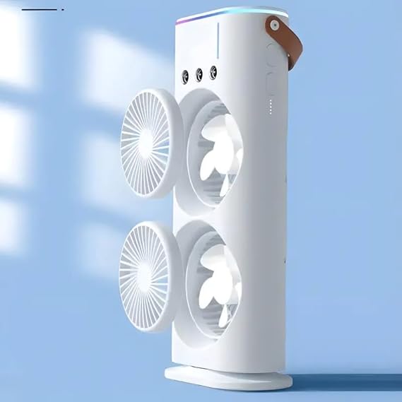 product-image-8 (1) Mini Double Head Mist Fan with LED & Humidifier USB Cooler | Gadget Tray - Image 3