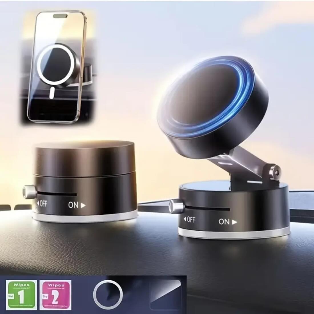 Product Image - 9 Magnetic Wireless Phone Holder Foldable Suction Mount | Gadget Tray - Image 5