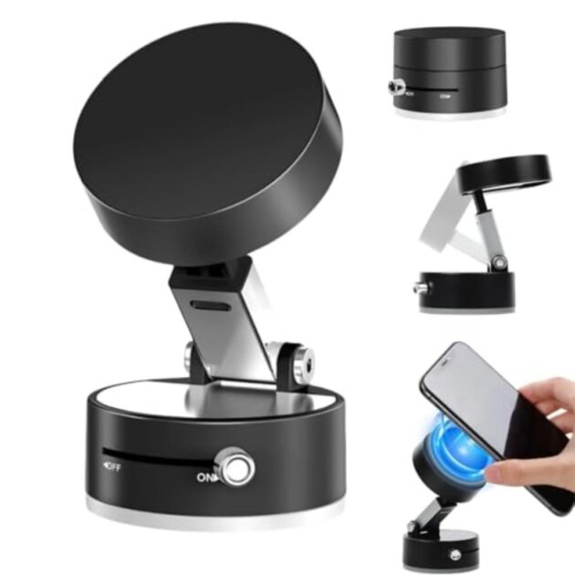 Magnetic Wireless Phone Holder Foldable Suction Mount | Gadget Tray