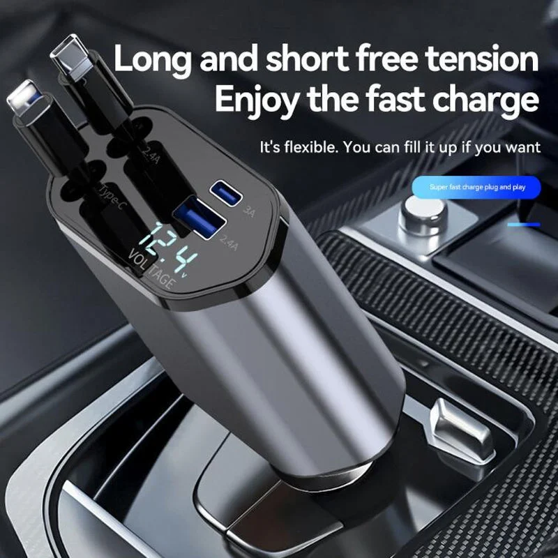 product-image-6 (1) 4-in-1 Retractable Car Charger 100W USB-C PD & Dual USB | Gadget Tray - Image 6